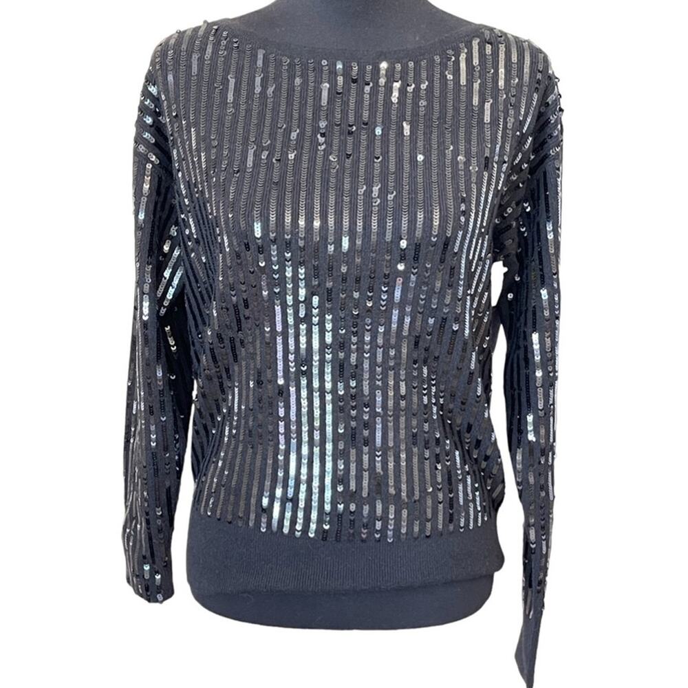 New Nordstrom HALOGEN Sparkle Sequin Sweater XS Viscose OVERSIZED bust 40"